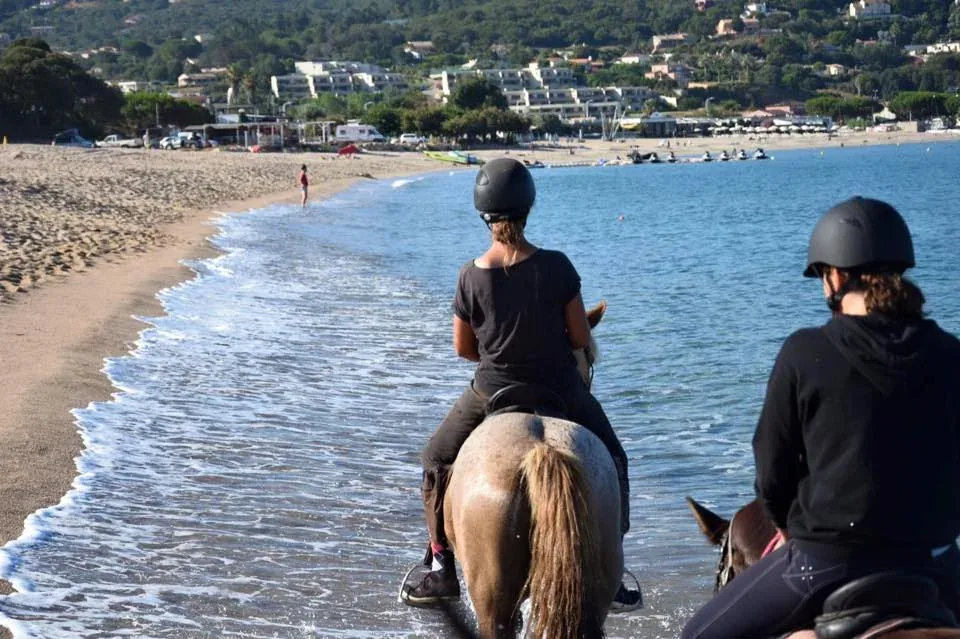 Balade à cheval au bord de l'eau sur la rive sud près du Ruppione
