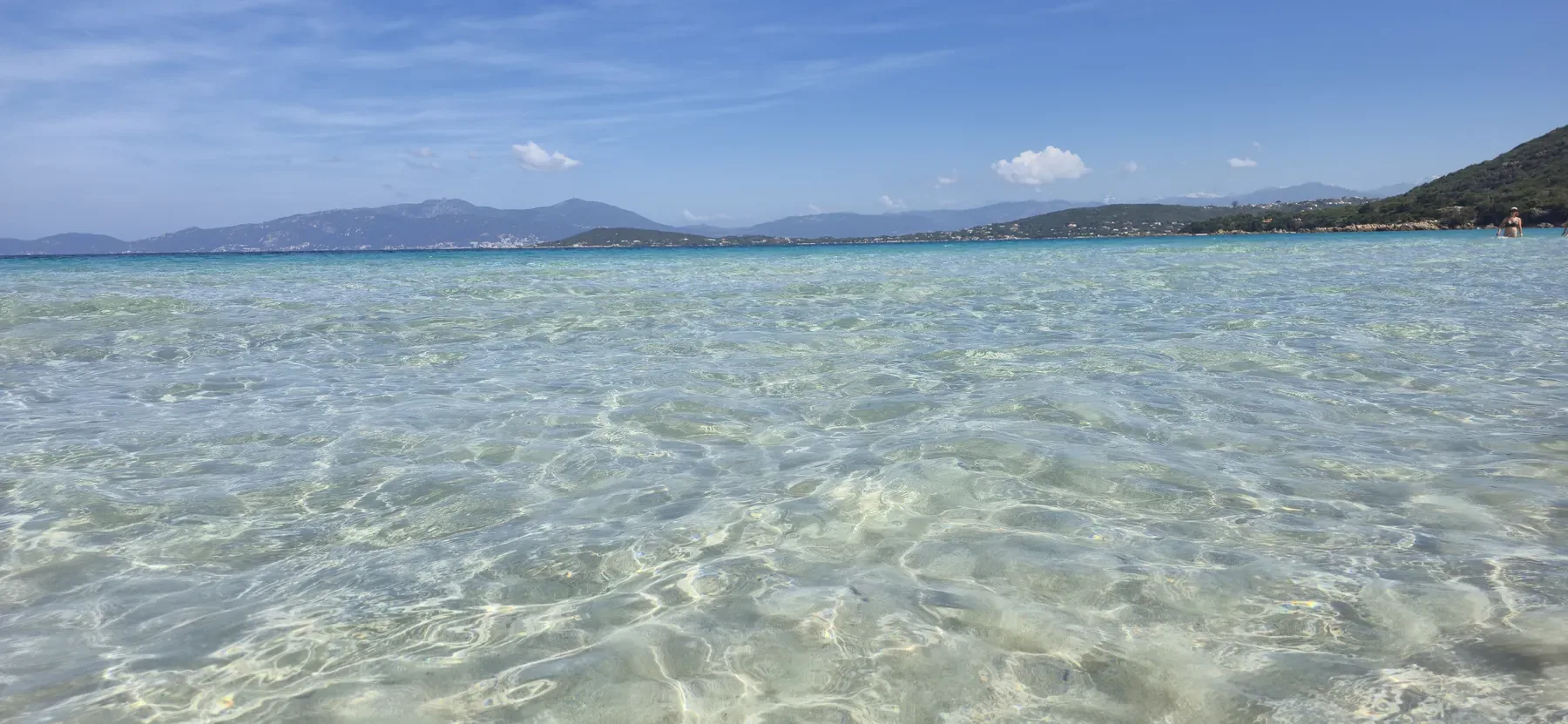 Eau claire de Mare e Sole, plage facile à rejoindre depuis le Ruppione